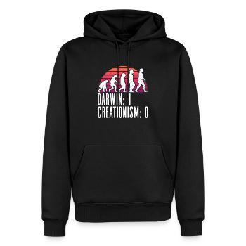 Darwin: 1 - Kreationismus: 0 - Atheist - Atheismus - Männer Premium Bio Hoodie - Schwarz - Vorne - Nico (187cm)
