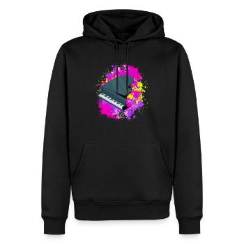 Retro Klavierspieler Pianistenausstattung - Männer Premium Bio Hoodie - Schwarz - Vorne - Nico (187cm)