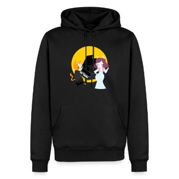 Katzen Pianist Lustiger Klaviermusiker Pianist - Männer Premium Bio Hoodie - Schwarz - Vorne - Nico (187cm)