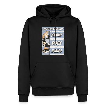 Musiker Pianist Ich liebe Klavierausstattung - Männer Premium Bio Hoodie - Schwarz - Vorne - Nico (187cm)