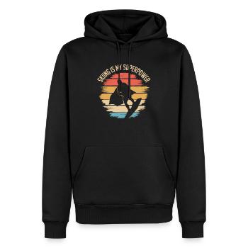 Wasserski Mein Superpower Wasserski - Männer Premium Bio Hoodie - Schwarz - Vorne - Nico (187cm)