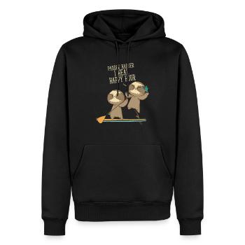Lustiges SUP Faultier Paddleboarder - Männer Premium Bio Hoodie - Schwarz - Vorne - Nico (187cm)