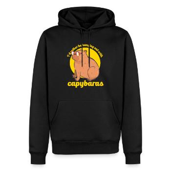 Capybara Liebhaber Nagetier Tier Capybara - Männer Premium Bio Hoodie - Schwarz - Vorne - Nico (187cm)
