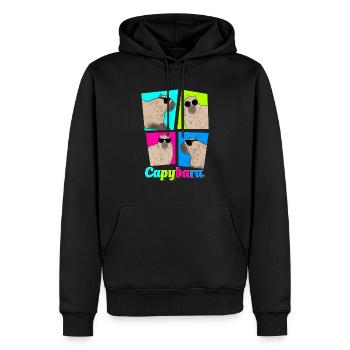 Rident Animal Cooles Capybara Zoologen - Männer Premium Bio Hoodie - Schwarz - Vorne - Nico (187cm)