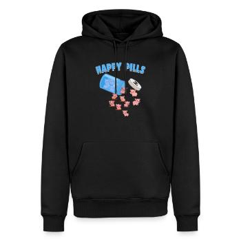 Happy Pills Farm Tier Lustige Schweine Liebhaber Humor - Männer Premium Bio Hoodie - Schwarz - Vorne - Nico (187cm)
