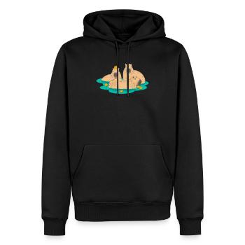 Wasser Capybaras Zoologe Nagetier Tierliebhaber - Männer Premium Bio Hoodie - Schwarz - Vorne - Nico (187cm)
