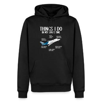 Dans mon temps libre Avion Aviation - Sweat à capuche Premium bio Homme - noir - Devant - Nico (187cm)