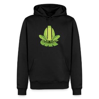 Seerosen Frosch Kostüm Lustiges Faschings - Männer Premium Bio Hoodie - Schwarz - Vorne - Nico (187cm)