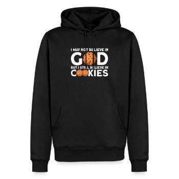 Athéisme athée Cookies Noël - Sweat à capuche Premium bio Homme - noir - Devant - Nico (187cm)