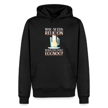 Athéisme athée Oeuf Punch Noël - Sweat à capuche Premium bio Homme - noir - Devant - Nico (187cm)