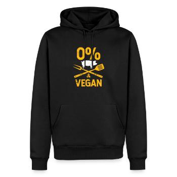 0% Végétaliens Drôles de mangeurs de viande Fumeurs Chef grill - Sweat à capuche Premium bio Homme - noir - Devant - Nico (187cm)