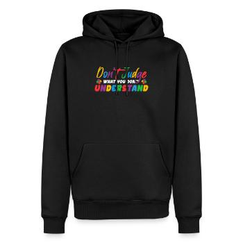 Sensibilisation à l’autisme – Ne jugez pas ce que - Sweat à capuche Premium bio Homme - noir - Devant - Nico (187cm)