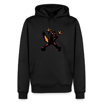Crazy Cat Lady - Sweat à capuche Premium bio Homme - noir - Devant - Nico (187cm)