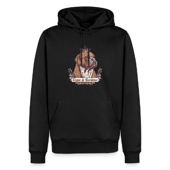 Vintage Regal Dog de Bordeaux avec couronne - Sweat à capuche Premium bio Homme - noir - Devant - Nico (187cm)