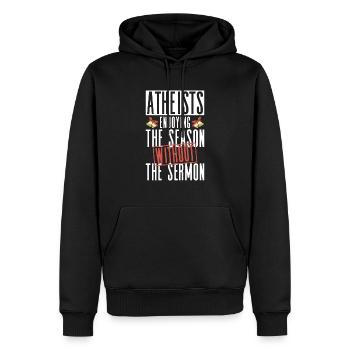 Atheist Atheismus Anti Kirche Weihnachten - Männer Premium Bio Hoodie - Schwarz - Vorne - Nico (187cm)
