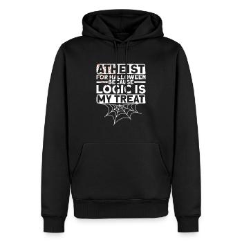 Atheist Logik Atheismus Anti Kirche Halloween - Männer Premium Bio Hoodie - Schwarz - Vorne - Nico (187cm)