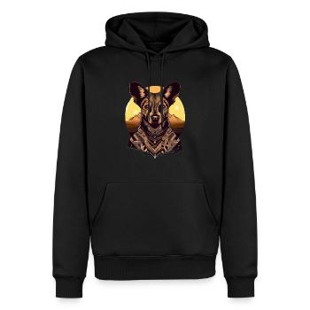 Afrikanischer Wildhund Porträt Lycaon Hund - Männer Premium Bio Hoodie - Schwarz - Vorne - Nico (187cm)