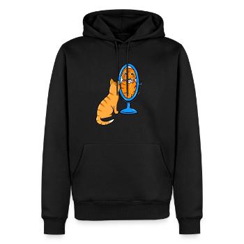 Süße getigerte Katze - Tiger - Männer Premium Bio Hoodie - Schwarz - Vorne - Nico (187cm)