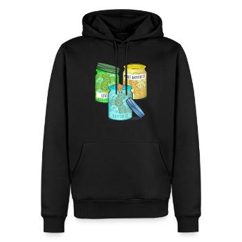 Doodle Dog Lover Happy Doodle - Männer Premium Bio Hoodie - Schwarz - Vorne - Nico (187cm)