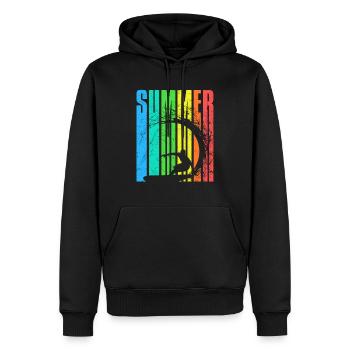 Surfin Summer 2023 surfeur coloré - Sweat à capuche Premium bio Homme - noir - Devant - Nico (187cm)
