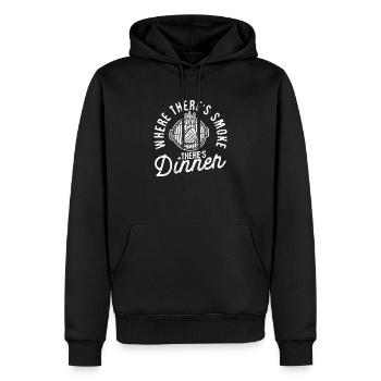 Wo es Rauch gibt, gibt es auch Abendessen BBQ - Männer Premium Bio Hoodie - Schwarz - Vorne - Nico (187cm)