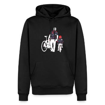Vatertags Papa und Sohn die Matching Radfahrer - Männer Premium Bio Hoodie - Schwarz - Vorne - Nico (187cm)