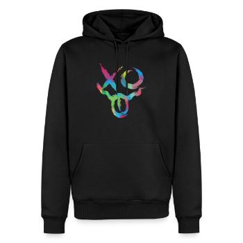 Skull Rave Face Elektronische Musik - Männer Premium Bio Hoodie - Schwarz - Vorne - Nico (187cm)