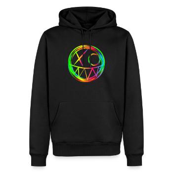 Musikfestival EDM Electro Rave Face Techno - Männer Premium Bio Hoodie - Schwarz - Vorne - Nico (187cm)
