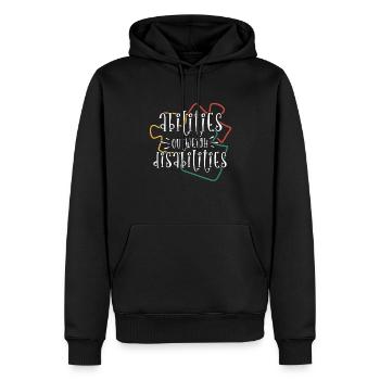 Autism awareness - abilities predominate - Men’s Premium Organic Hoodie - black - Front - Nico (187cm)