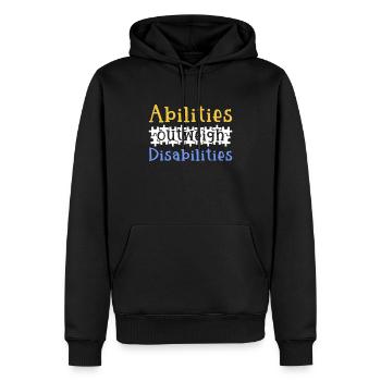 Autism awareness - abilities predominate - Men’s Premium Organic Hoodie - black - Front - Nico (187cm)