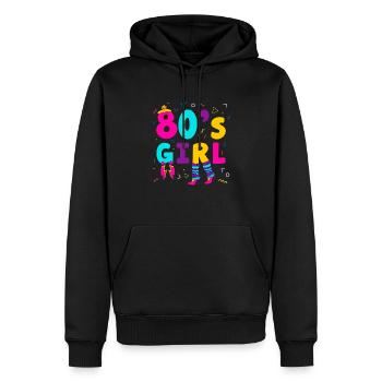 80's Girl Eighties Woman - Sweat à capuche Premium bio Homme - noir - Devant - Nico (187cm)