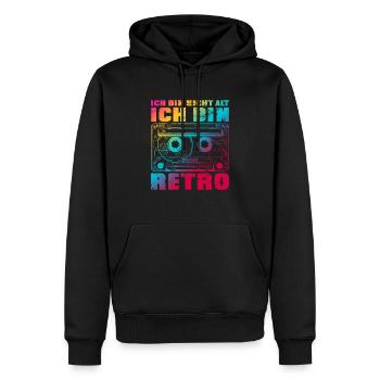 Ich bin nicht alt ich bin retro Bunt - Männer Premium Bio Hoodie - Schwarz - Vorne - Nico (187cm)