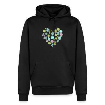 Succulent Cactus Succa Lover Heart Plant - Sweat à capuche Premium bio Homme - noir - Devant - Nico (187cm)