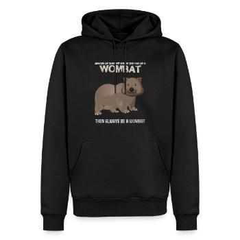 Wombat - Männer Premium Bio Hoodie - Schwarz - Vorne - Nico (187cm)