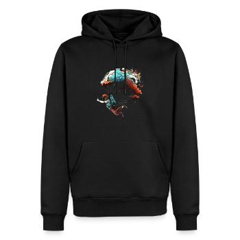 Amateur de parachutisme, drôle - Sweat à capuche Premium bio Homme - noir - Devant - Nico (187cm)
