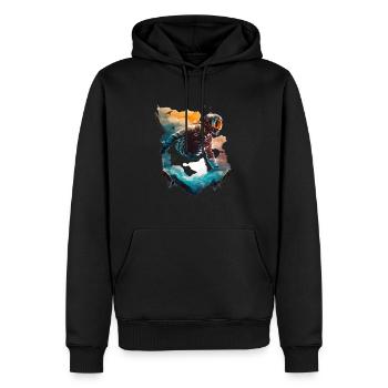 Vol dans les nuages, parachutisme - Sweat à capuche Premium bio Homme - noir - Devant - Nico (187cm)