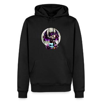 Niedlicher Goth Fledermausflügel Gothic Grufti - Männer Premium Bio Hoodie - Schwarz - Vorne - Nico (187cm)