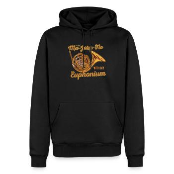 Playing Euphonium - Baryton Tuba Brass Jazz - Sweat à capuche Premium bio Homme - noir - Devant - Nico (187cm)