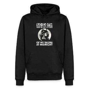 Goth gothique chauves-souris vagin dicton - Sweat à capuche Premium bio Homme - noir - Devant - Nico (187cm)