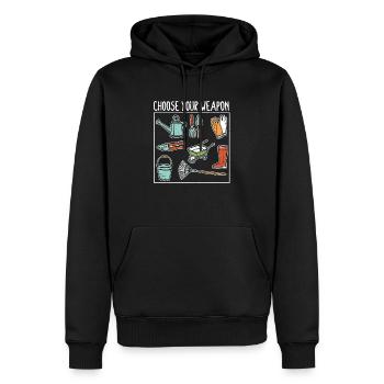 Wählen Sie Ihre Waffe Lustige Gartenarbeit Pflanze - Männer Premium Bio Hoodie - Schwarz - Vorne - Nico (187cm)