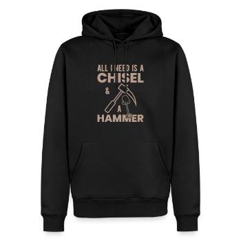 Minerais Collecte de minéraux et de pierres précieuses - Sweat à capuche Premium bio Homme - noir - Devant - Nico (187cm)