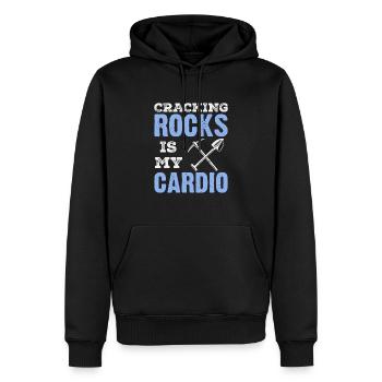 Minerais Collecte de minéraux et de pierres précieuses - Sweat à capuche Premium bio Homme - noir - Devant - Nico (187cm)