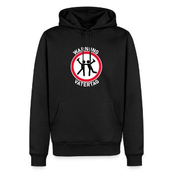 Avertissement Fête des pères Papa Bière Célébrez les copains Papa - Sweat à capuche Premium bio Homme - noir - Devant - Nico (187cm)