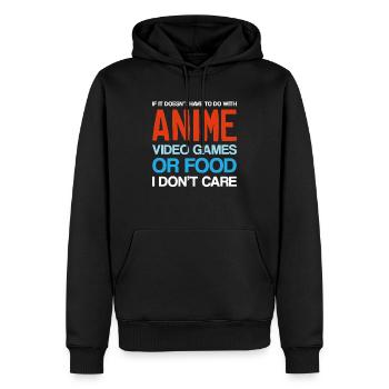 anime video games or food - Männer Premium Bio Hoodie - Schwarz - Vorne - Nico (187cm)
