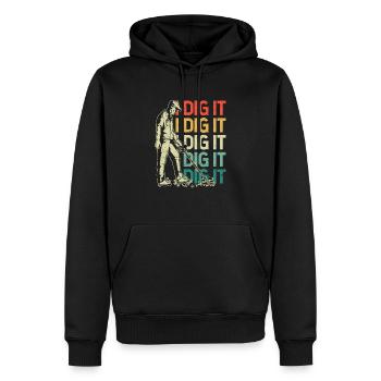 I Dig It Metal Detection Hunter Dectorist Geocache - Men’s Premium Organic Hoodie - black - Front - Nico (187cm)