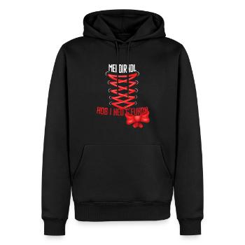 Dirndlersatz Schleife Seite - Männer Premium Bio Hoodie - Schwarz - Vorne - Nico (187cm)