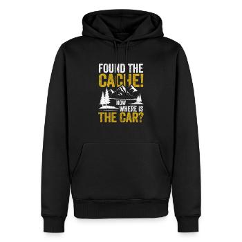 Trouvé la cache, où est la voiture? Jollier - Sweat à capuche Premium bio Homme - noir - Devant - Nico (187cm)