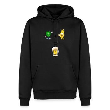 Bière d’orge et de houblon - Sweat à capuche Premium bio Homme - noir - Devant - Nico (187cm)