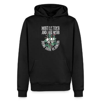 Mistletoe + Madness Bring Dark Joy Goth - Men’s Premium Organic Hoodie - black - Front - Nico (187cm)