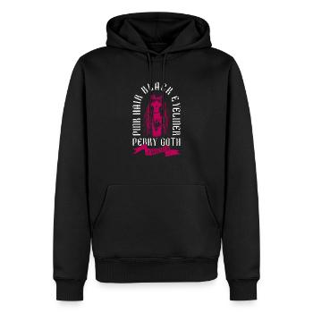 Rosa Haare Schwarzer Eyeliner - Perky Goth Forever - Männer Premium Bio Hoodie - Schwarz - Vorne - Nico (187cm)